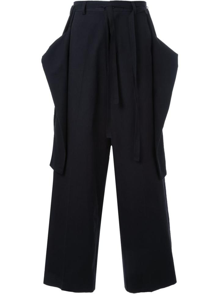 Dressedundressed Rear Layers Wide-legged Trousers, Men's, Size: 2, Black, Polyester/cotton