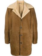 Drome Midi Shearling Coat - Brown