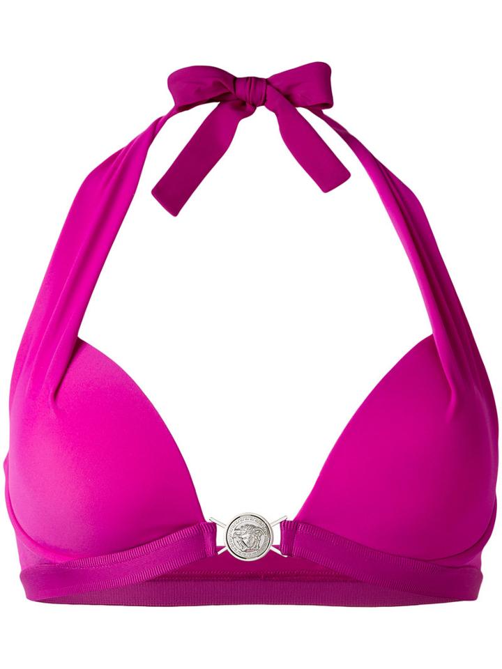 Versace Push Up Halter Bikini, Women's, Size: 3, Pink/purple, Polyamide/spandex/elastane