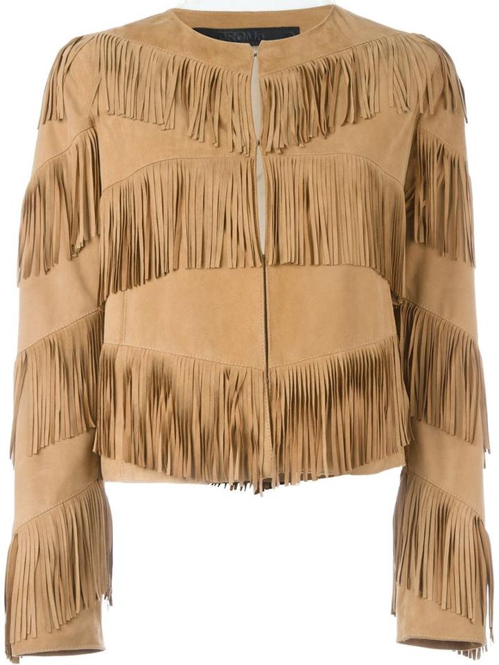Drome Fringed Jacket, Women's, Size: Medium, Brown, Goat Skin/acetate/cupro