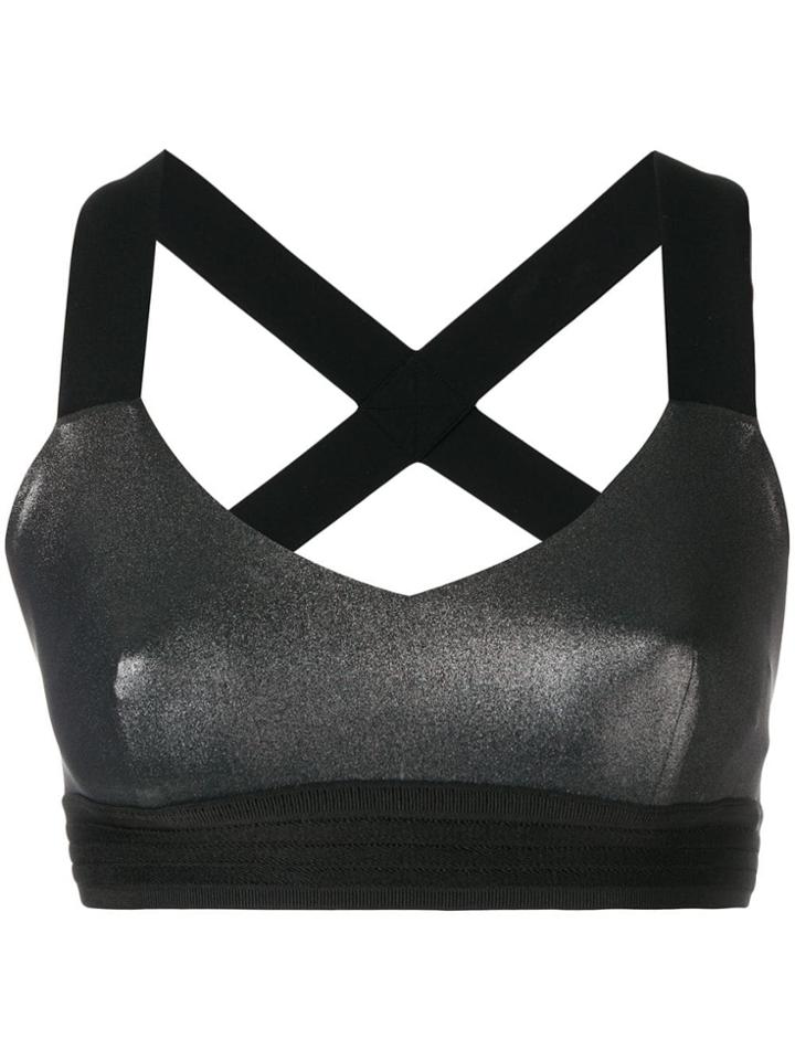No Ka' Oi Metallic Stretch-jersey Sports Bra - Black