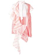 Sacai Deconstructed Striped Dress - Red