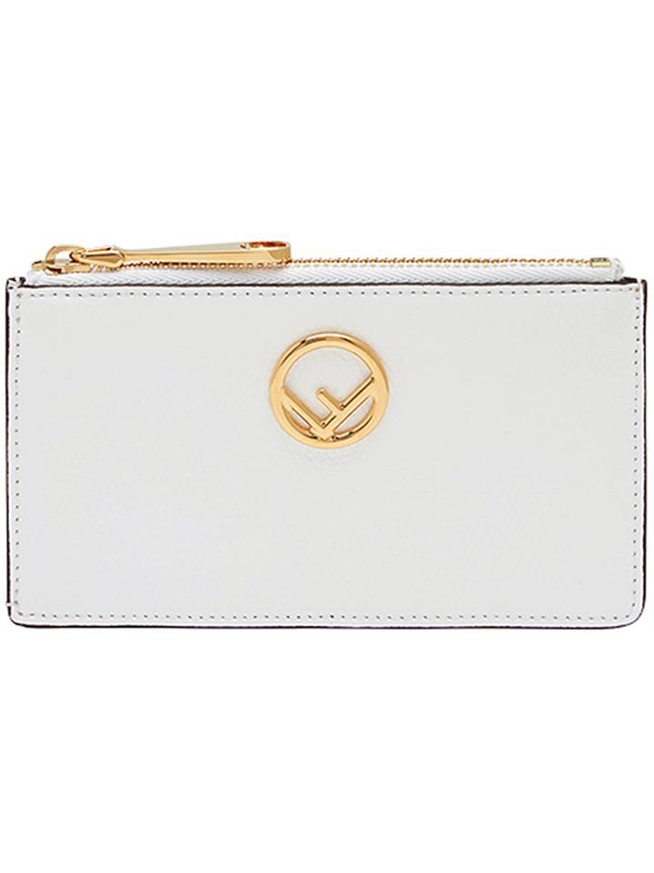 Fendi Logo Embellished Wallet - White