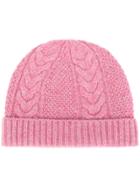 N.peal Cable Knit Hat - Pink & Purple