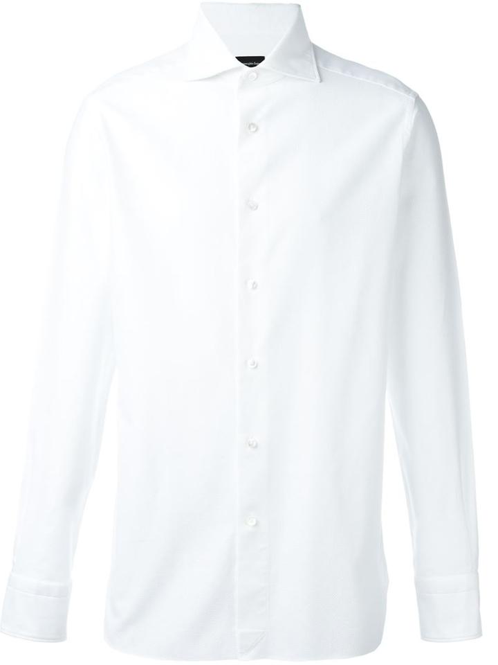 Ermenegildo Zegna Classic Shirt, Men's, Size: 43, White, Cotton