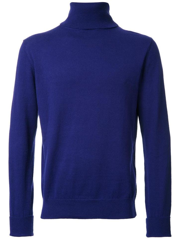 Cityshop 'city' Roll Neck Jumper, Men's, Size: Medium, Blue, Cotton/cashmere