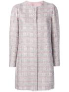 Emporio Armani Long Tweed Coat - Pink