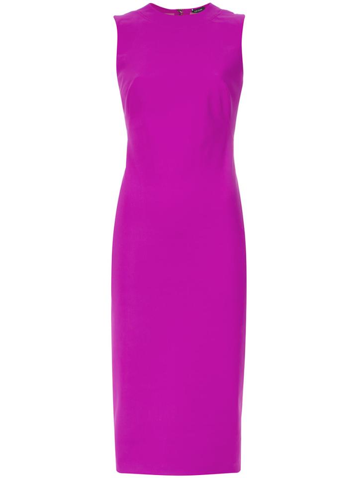 Tufi Duek Fitted Midi Dress - Pink & Purple