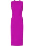 Tufi Duek Fitted Midi Dress - Pink & Purple
