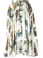 Olympia Le-tan Printed Flared Skirt - Nude & Neutrals