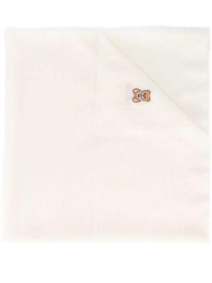 Moschino Frayed Toy Bear Scarf - Nude & Neutrals