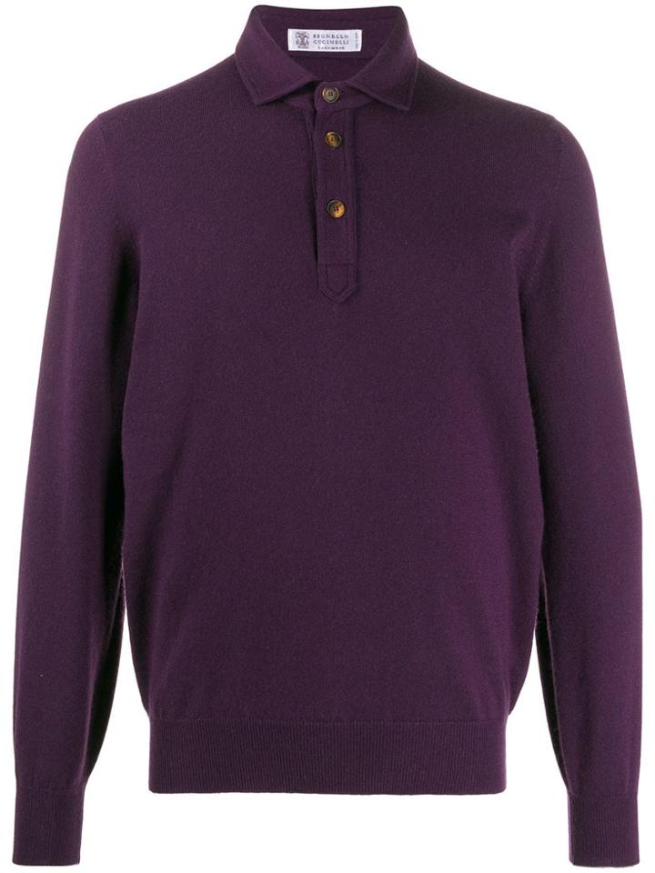 Brunello Cucinelli Polo Jumper - Purple