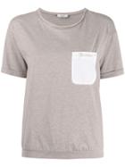 Peserico Chain Trim Chest Pocket T-shirt - Neutrals
