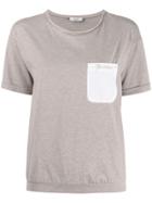 Peserico Chain Trim Chest Pocket T-shirt - Neutrals