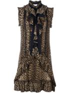 Zuhair Murad Leopard Print Dress, Women's, Size: 42, Black, Silk/cotton/polyester/spandex/elastane