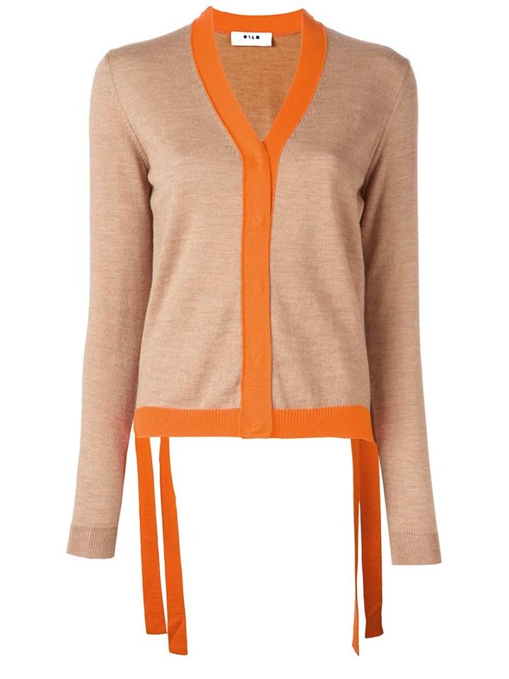 Msgm Colour Block Cardigan, Women's, Size: Medium, Nude/neutrals, Virgin Wool
