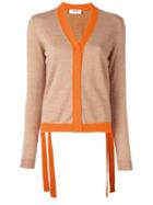 Msgm Colour Block Cardigan, Women's, Size: Medium, Nude/neutrals, Virgin Wool