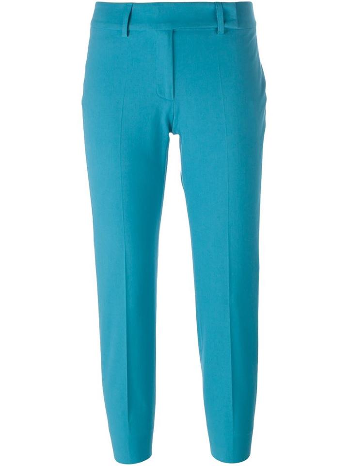 Piazza Sempione Cropped Trousers, Women's, Size: 42, Blue, Cotton/spandex/elastane