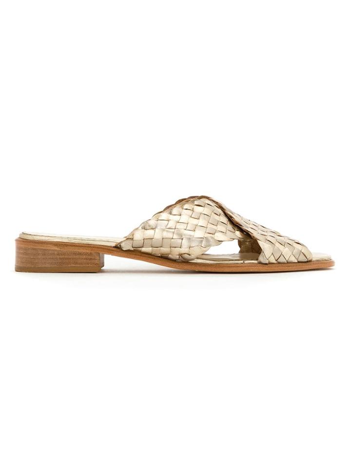 Sarah Chofakian Leather Flat Sandals - Nude & Neutrals