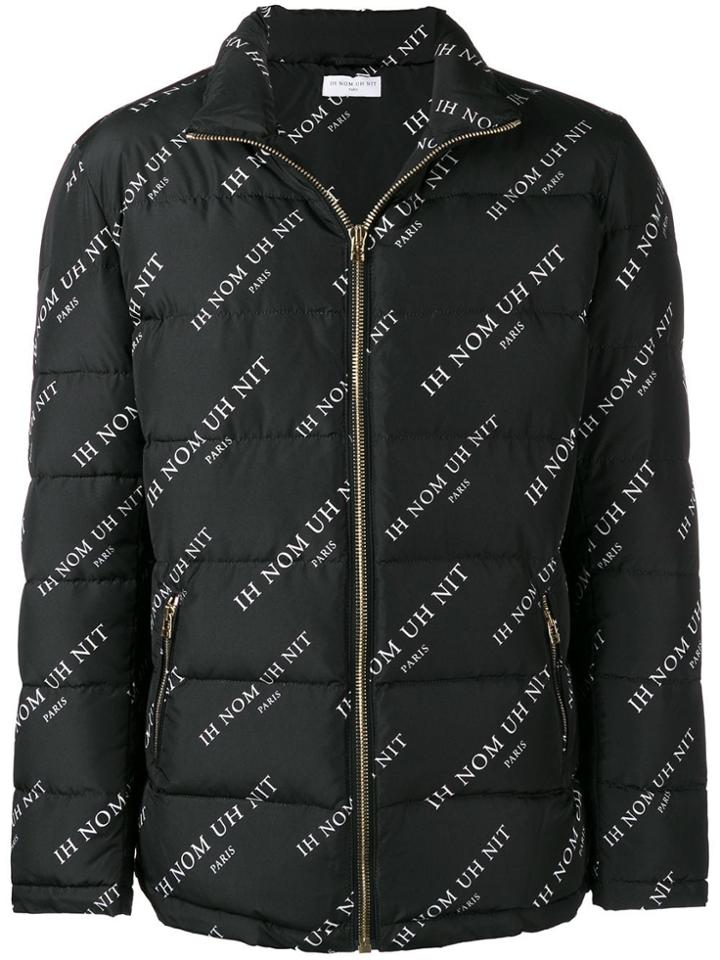 Ih Nom Uh Nit Logo Print Padded Jacket - Black