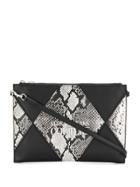 Versace Jeans Couture Patchwork Snake-effect Clutch - Black