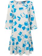 Luisa Cerano Printed Shift Dress - Blue