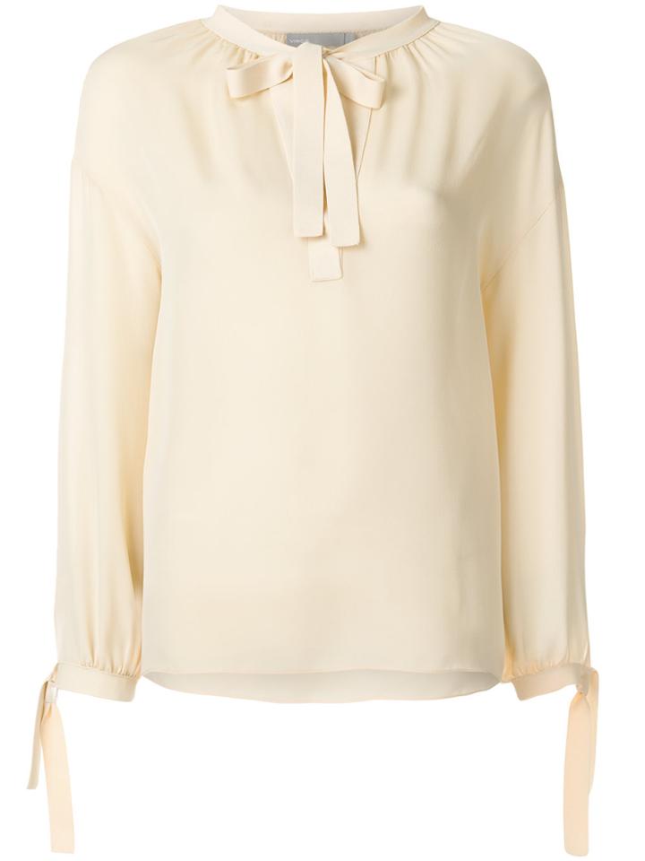 Vince Tie Front Poet Blouse - Nude & Neutrals