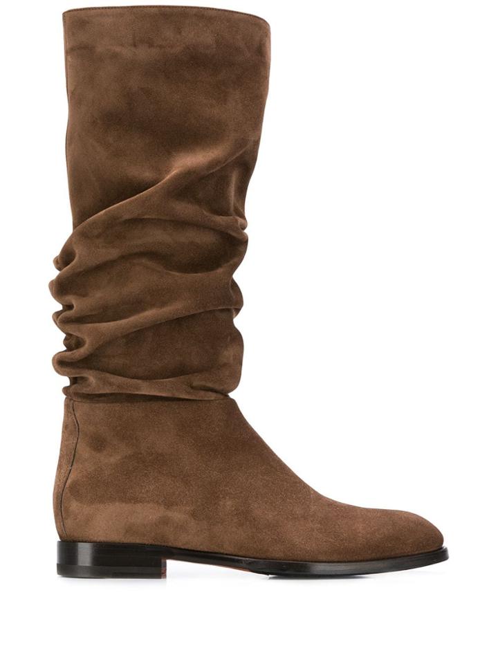 Santoni Crinkled Ankle Boots - Brown