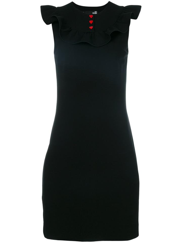 Love Moschino Frill Bib Dress - Black