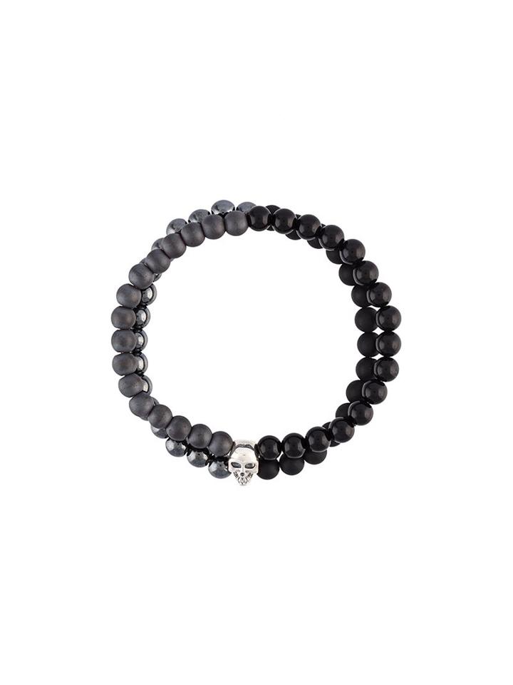 Nialaya Jewelry Beaded Wrap Around Bracelet, Men's, Size: Xl, Black
