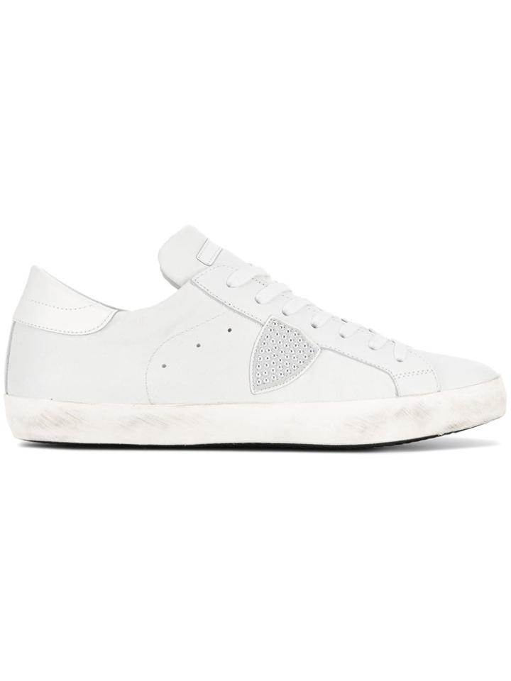 Philippe Model Philippe Model Cllusd02 Blanc Argent Leather - White