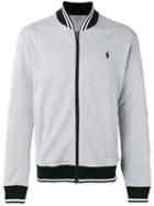 Polo Ralph Lauren Logo Zip Cardigan, Men's, Size: Large, Grey, Cotton