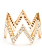 Jagga Yellow Gold And Diamond Zigzag Ring