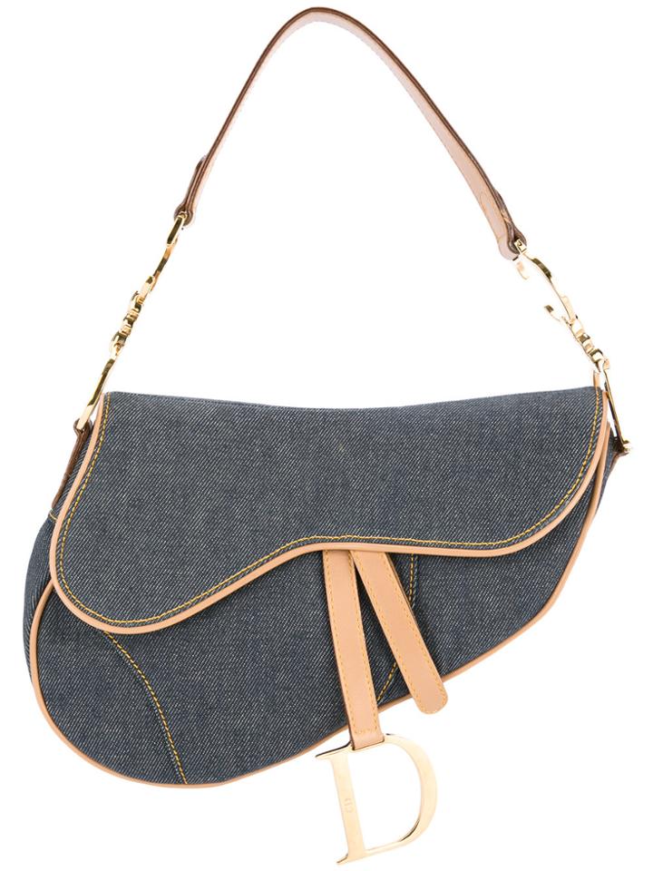 Christian Dior Vintage Denim Saddle Handbag - Blue
