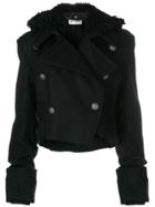 Saint Laurent Elongated Sleeve Cropped Jacket - Black