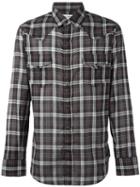 Saint Laurent Casual Plaid Shirt, Men's, Size: M, Black, Cotton