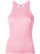 Msgm Ribbed Knit Tank Top - Pink