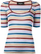 Dsquared2 Scoop Neck Striped T-shirt - Multicolour