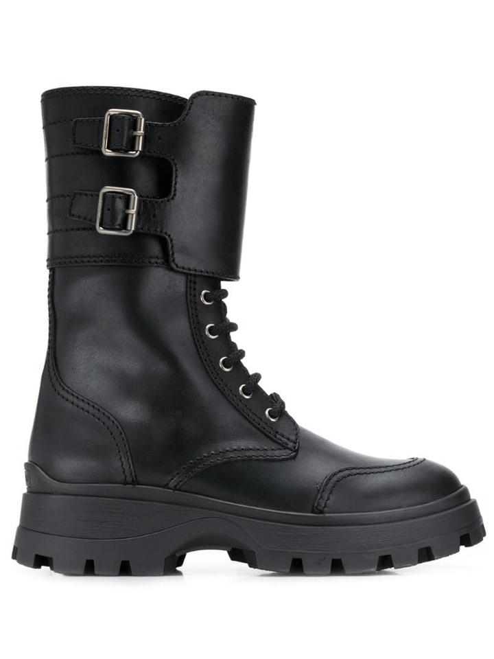 Miu Miu Buckle Boots - Black