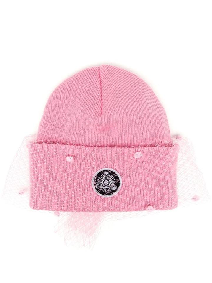 Silver Spoon Attire Lace Mesh Beanie, Women's, Pink/purple, Acrylic