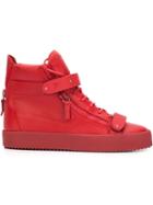 Giuseppe Zanotti Design Trix Hi-top Sneakers, Men's, Size: 12, Red, Calf Leather