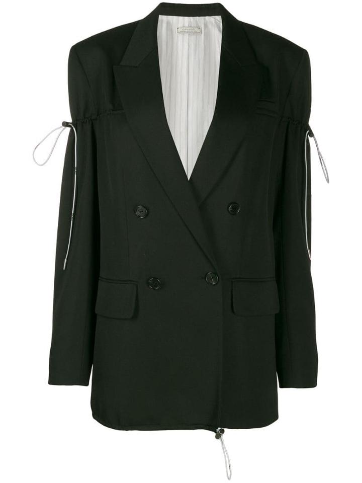 Nina Ricci Drawstring Toggle Blazer - Black