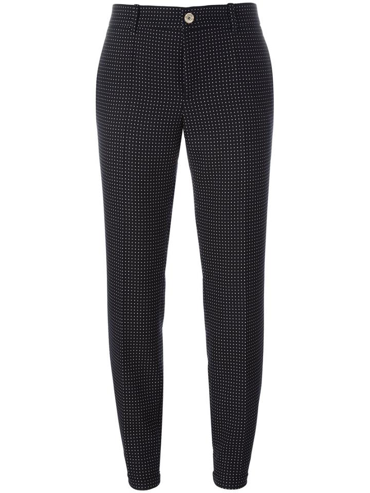 Gucci Polka Dot Cropped Trousers, Women's, Size: 38, Black, Cotton/polyester/viscose/viscose