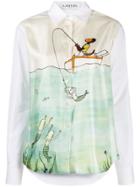 Lanvin Mermaid Print Buttoned Blouse - White