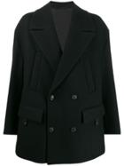 Juun.j Oversized Double-breasted Coat - Black