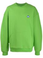 Ader Error Oversized Stone Logo Sweatshirt - Green
