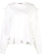 Preen Line Ruffled Asymmetric Sweatshirt - White