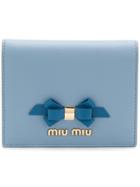 Miu Miu Logo Bow Wallet - Blue