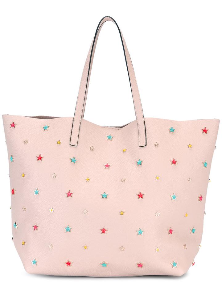 Red Valentino Star Stud Shopper Tote, Women's, Pink/purple, Calf Leather