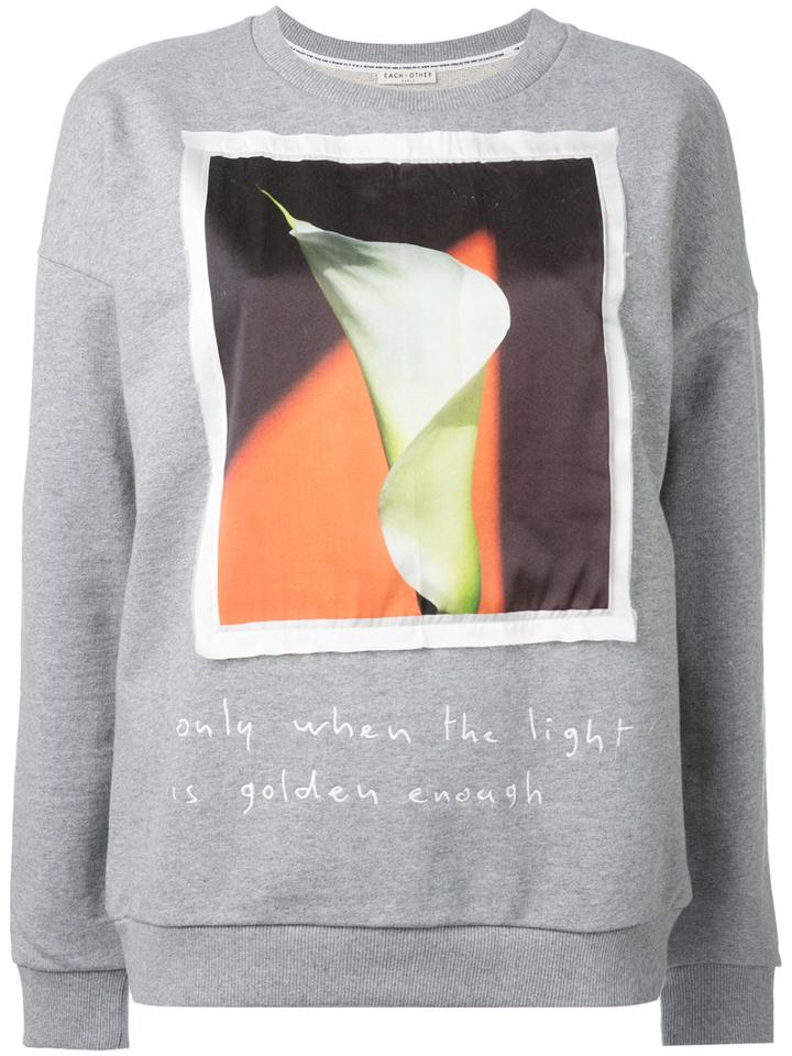 Each X Other Alessandra D'urso Print Sweatshirt, Women's, Size: Large, Grey, Cotton/silk